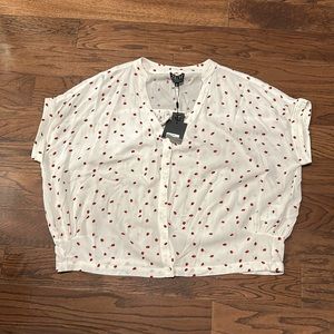 ZILCH - NWT (see picture) crop blouse short sleeves ladybug print size medium